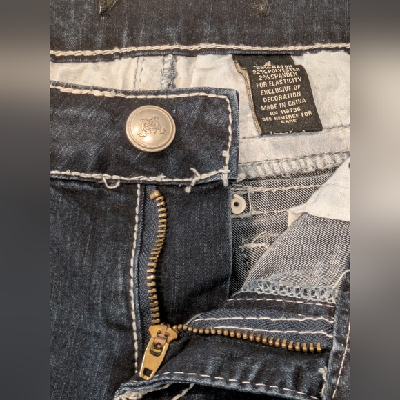 Women's Love Indigo Dark Wash Capris Denim Blue Jeans Stretch Sz: 4 Design Pants - Picture 8 of 14